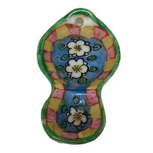 Dollhouse Miniature Talavera Mexican Spoon Rest Handmade Artisan Hanging 1.25”